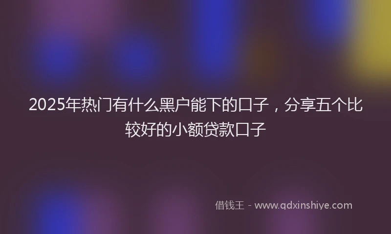 2025年热门有什么黑户能下的口子，分享五个比较好的小额贷款口子