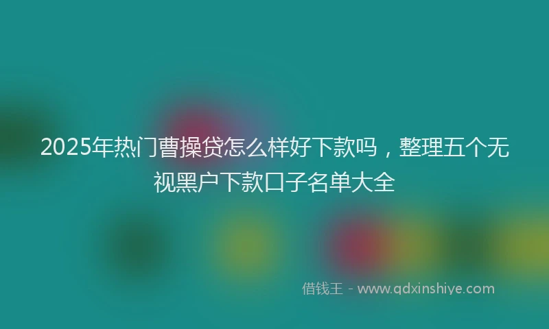 2025年热门曹操贷怎么样好下款吗，整理五个无视黑户下款口子名单大全