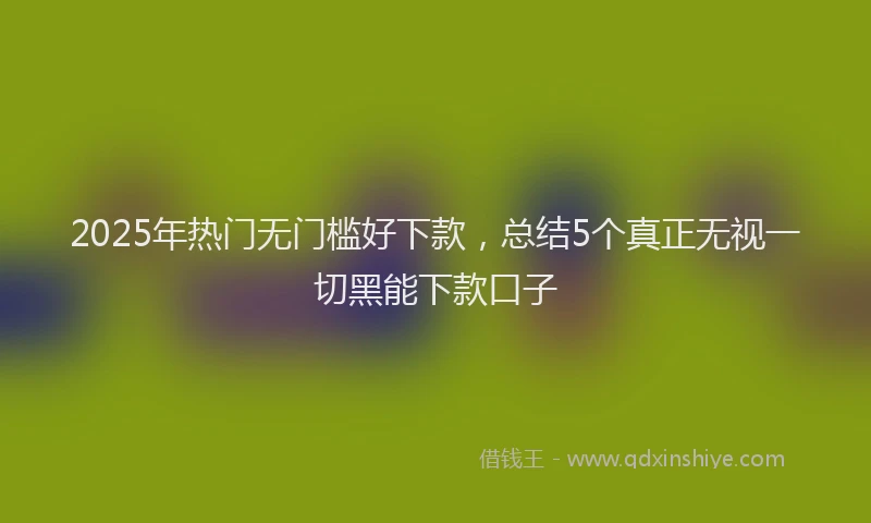 2025年热门无门槛好下款，总结5个真正无视一切黑能下款口子