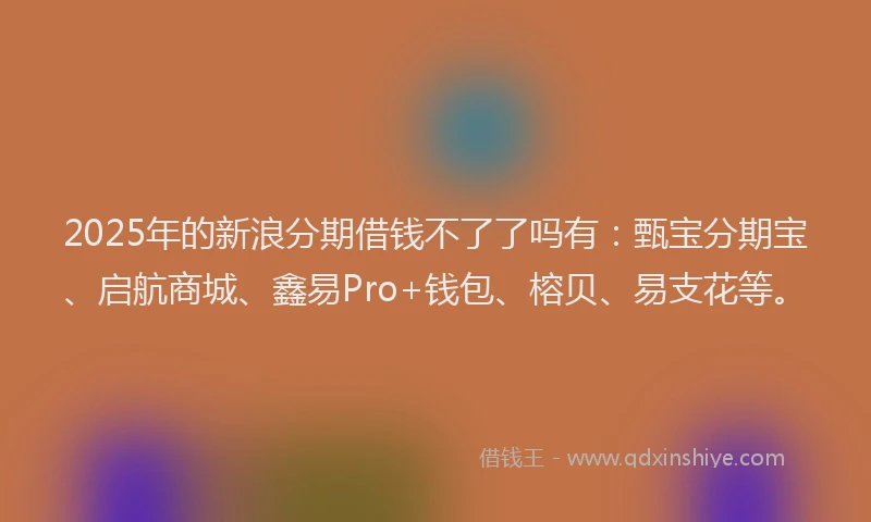 2025年的新浪分期借钱不了了吗有：甄宝分期宝、启航商城、鑫易Pro+钱包、榕贝、易支花等。
