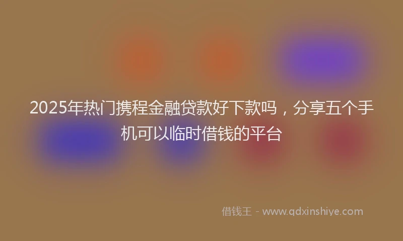 2025年热门携程金融贷款好下款吗，分享五个手机可以临时借钱的平台
