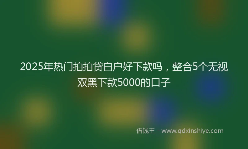 2025年热门拍拍贷白户好下款吗，整合5个无视双黑下款5000的口子