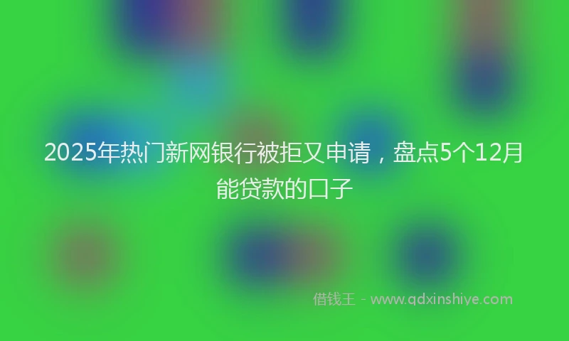 2025年热门新网银行被拒又申请，盘点5个12月能贷款的口子