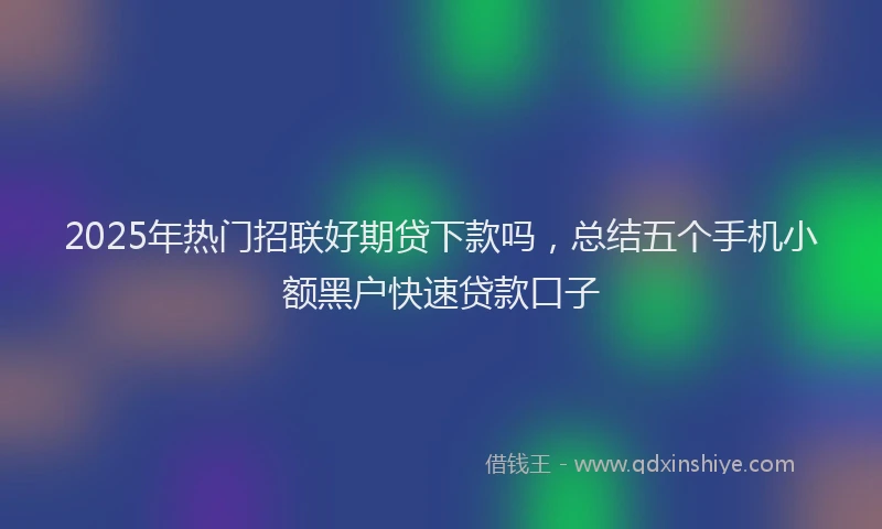 2025年热门招联好期贷下款吗，总结五个手机小额黑户快速贷款口子