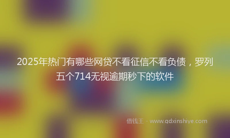 2025年热门有哪些网贷不看征信不看负债，罗列五个714无视逾期秒下的软件