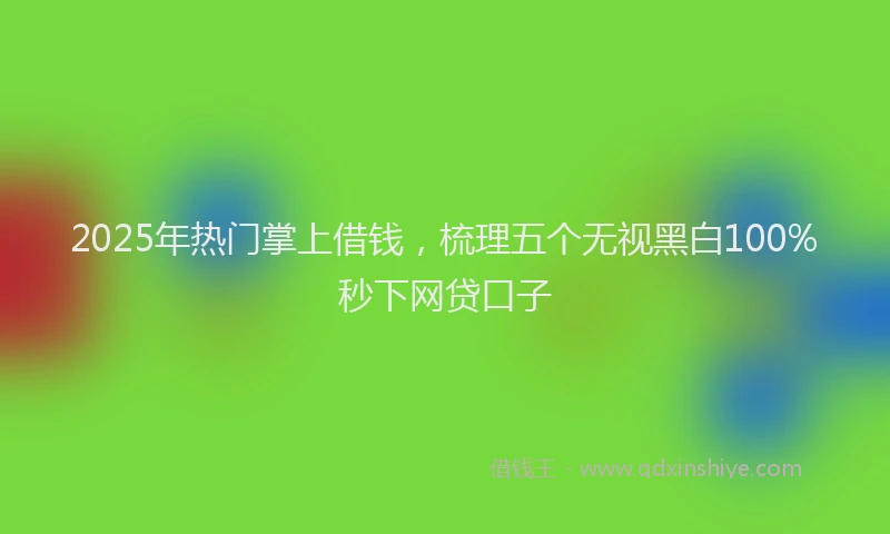 2025年热门掌上借钱，梳理五个无视黑白100%秒下网贷口子