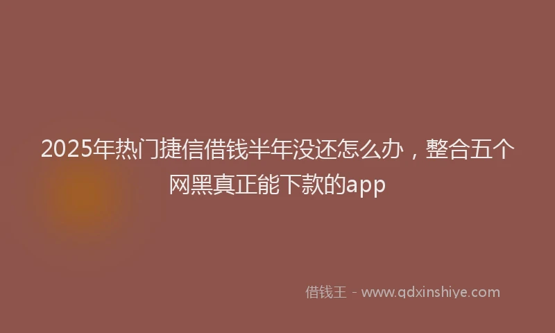 2025年热门捷信借钱半年没还怎么办，整合五个网黑真正能下款的app