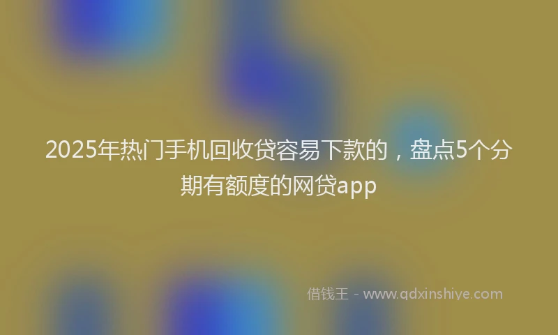 2025年热门手机回收贷容易下款的，盘点5个分期有额度的网贷app