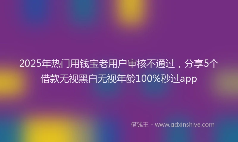 2025年热门用钱宝老用户审核不通过，分享5个借款无视黑白无视年龄100%秒过app