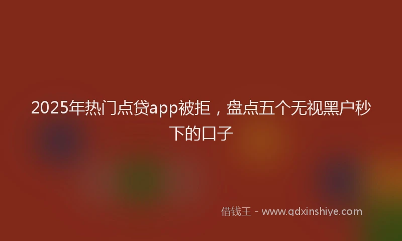 2025年热门点贷app被拒，盘点五个无视黑户秒下的口子