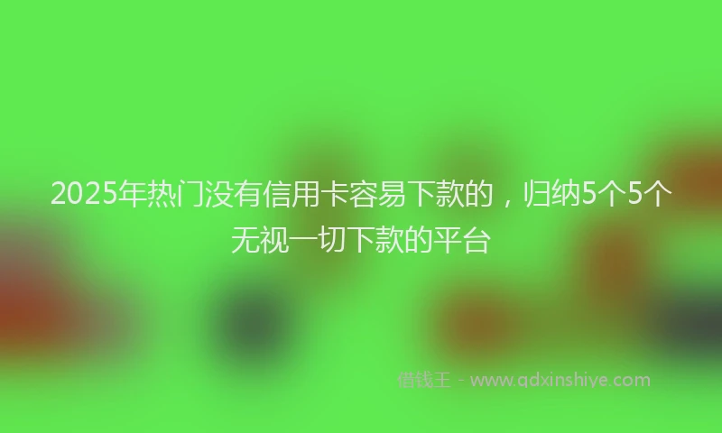 2025年热门没有信用卡容易下款的，归纳5个5个无视一切下款的平台