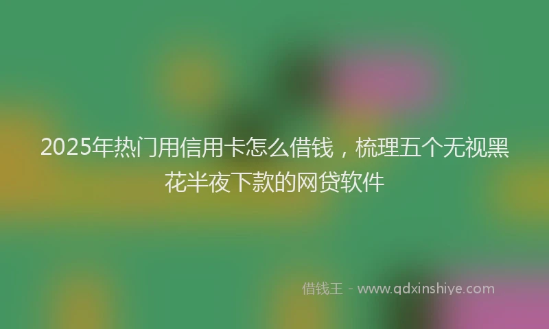 2025年热门用信用卡怎么借钱，梳理五个无视黑花半夜下款的网贷软件