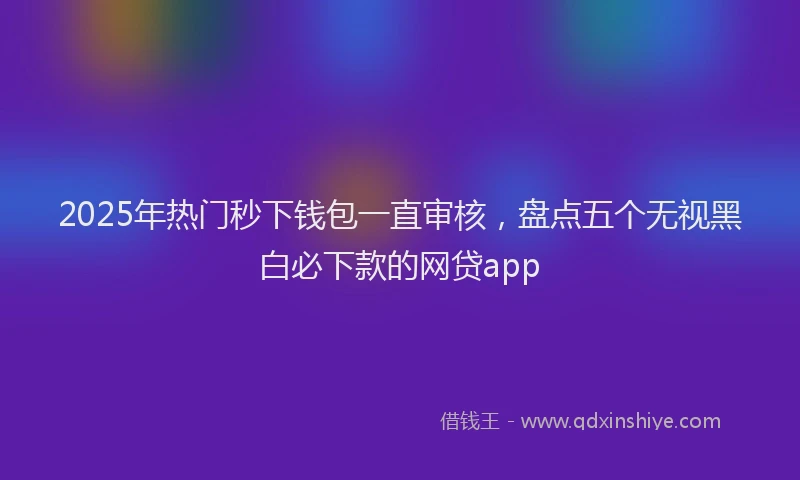 2025年热门秒下钱包一直审核，盘点五个无视黑白必下款的网贷app
