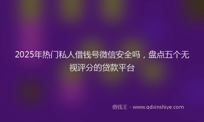2025年热门私人借钱号微信安全吗，盘点五个无视评分的贷款平台