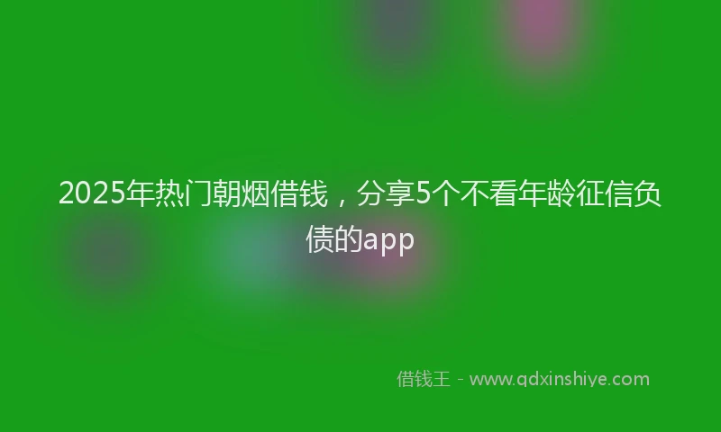 2025年热门朝烟借钱，分享5个不看年龄征信负债的app