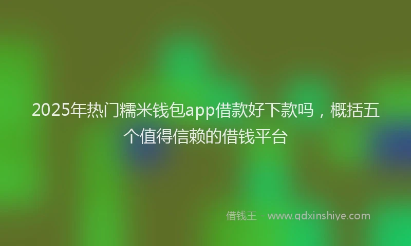2025年热门糯米钱包app借款好下款吗，概括五个值得信赖的借钱平台