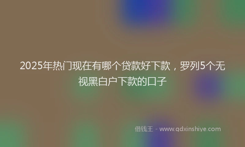 2025年热门现在有哪个贷款好下款，罗列5个无视黑白户下款的口子