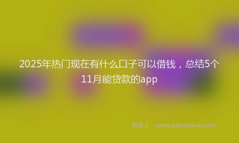 2025年热门现在有什么口子可以借钱，总结5个11月能贷款的app