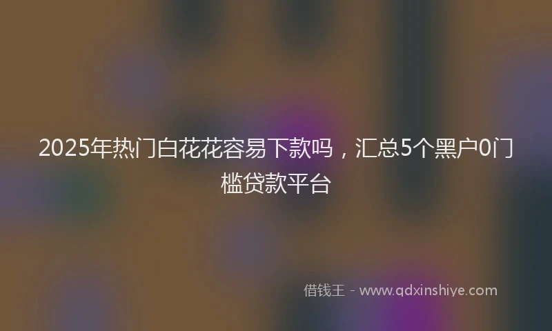 2025年热门白花花容易下款吗，汇总5个黑户0门槛贷款平台