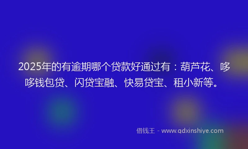 2025年的有逾期哪个贷款好通过有：葫芦花、哆哆钱包贷、闪贷宝融、快易贷宝、租小新等。