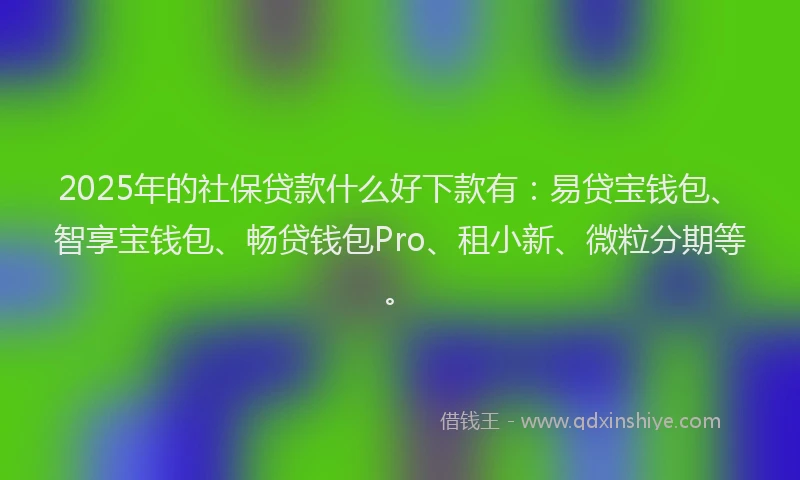 2025年的社保贷款什么好下款有：易贷宝钱包、智享宝钱包、畅贷钱包Pro、租小新、微粒分期等。