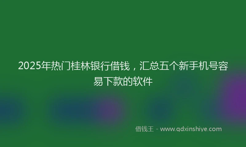 2025年热门桂林银行借钱，汇总五个新手机号容易下款的软件
