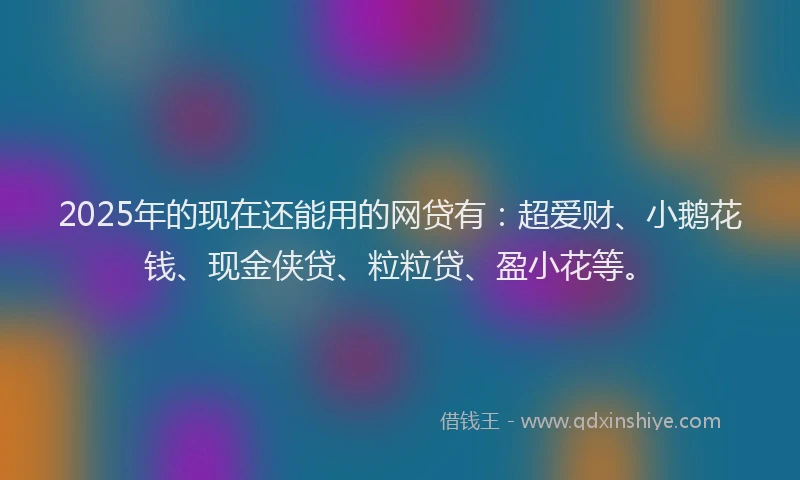 2025年的现在还能用的网贷有：超爱财、小鹅花钱、现金侠贷、粒粒贷、盈小花等。