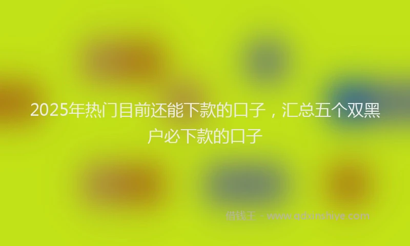 2025年热门目前还能下款的口子，汇总五个双黑户必下款的口子