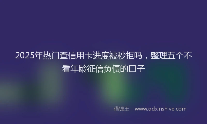 2025年热门查信用卡进度被秒拒吗，整理五个不看年龄征信负债的口子