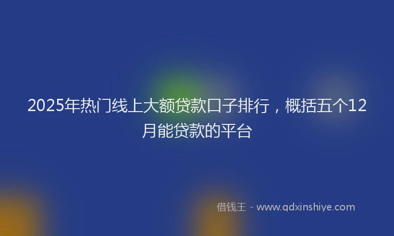 2025年热门线上大额贷款口子排行，概括五个12月能贷款的平台