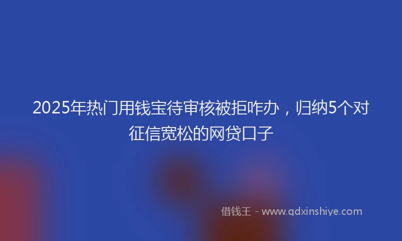2025年热门用钱宝待审核被拒咋办，归纳5个对征信宽松的网贷口子