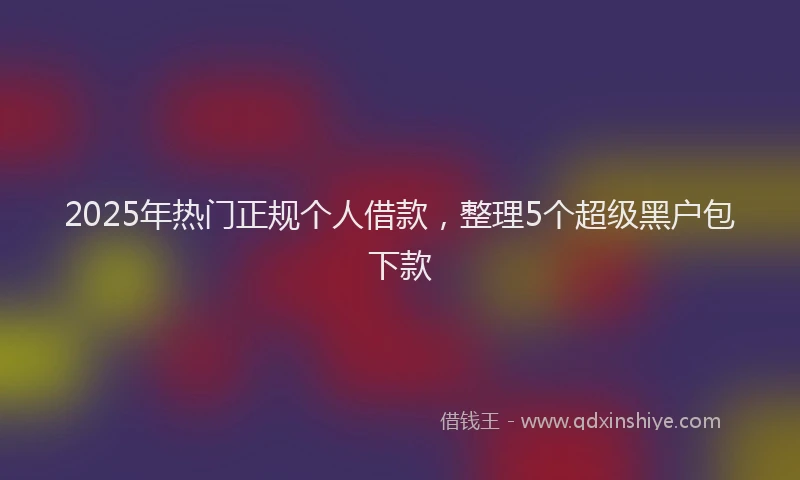2025年热门正规个人借款，整理5个超级黑户包下款
