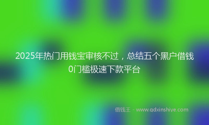 2025年热门用钱宝审核不过，总结五个黑户借钱0门槛极速下款平台