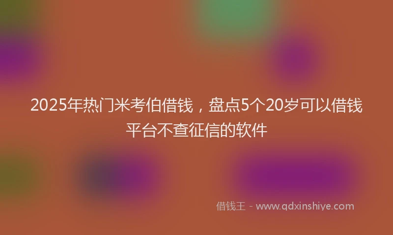 2025年热门米考伯借钱，盘点5个20岁可以借钱平台不查征信的软件