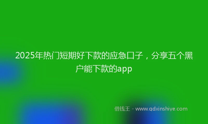 2025年热门短期好下款的应急口子，分享五个黑户能下款的app