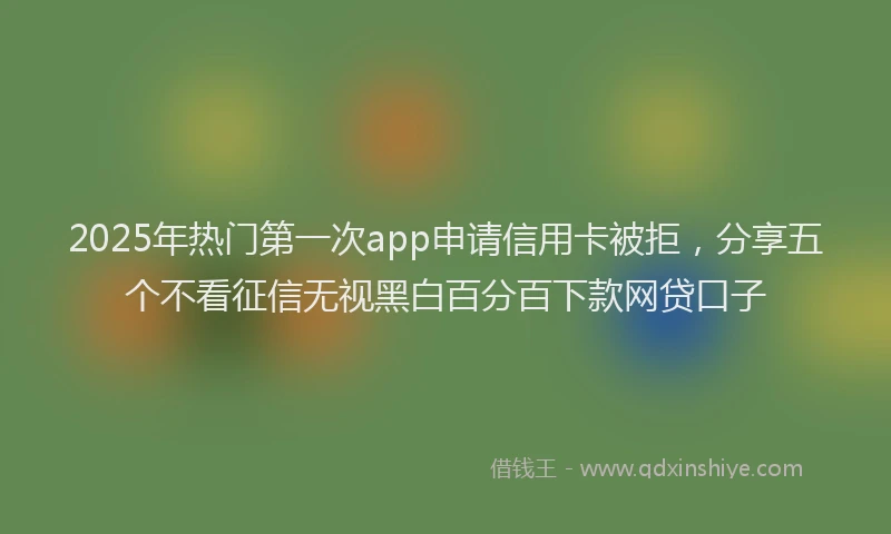 2025年热门第一次app申请信用卡被拒，分享五个不看征信无视黑白百分百下款网贷口子