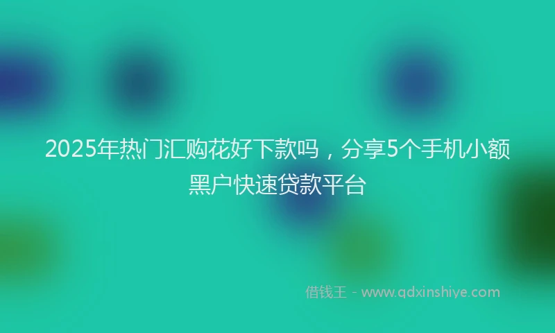 2025年热门汇购花好下款吗，分享5个手机小额黑户快速贷款平台