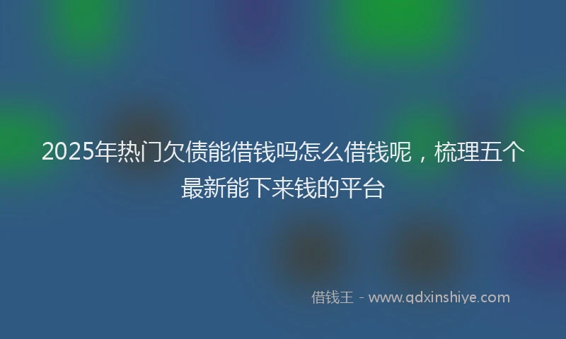 2025年热门欠债能借钱吗怎么借钱呢，梳理五个最新能下来钱的平台