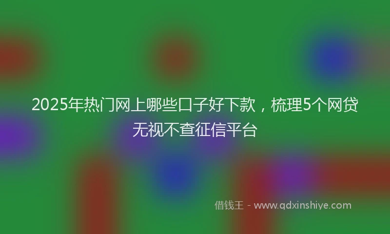 2025年热门网上哪些口子好下款，梳理5个网贷无视不查征信平台