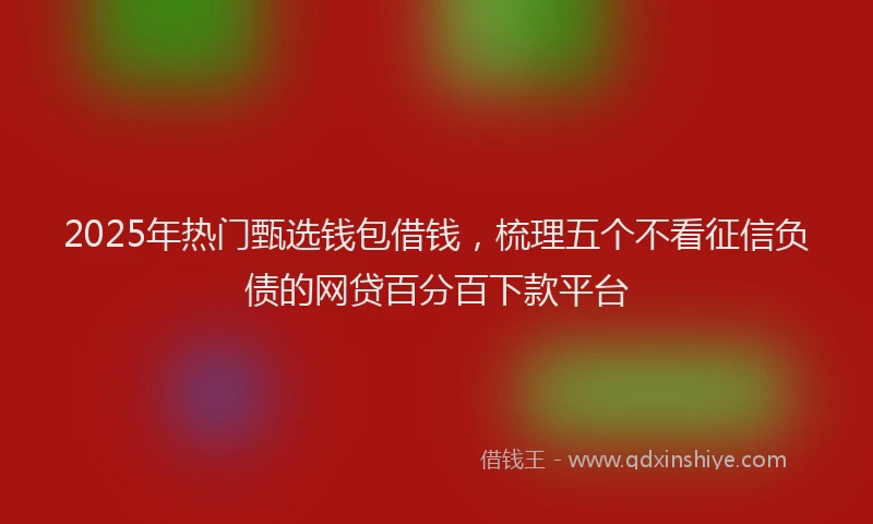 2025年热门甄选钱包借钱，梳理五个不看征信负债的网贷百分百下款平台