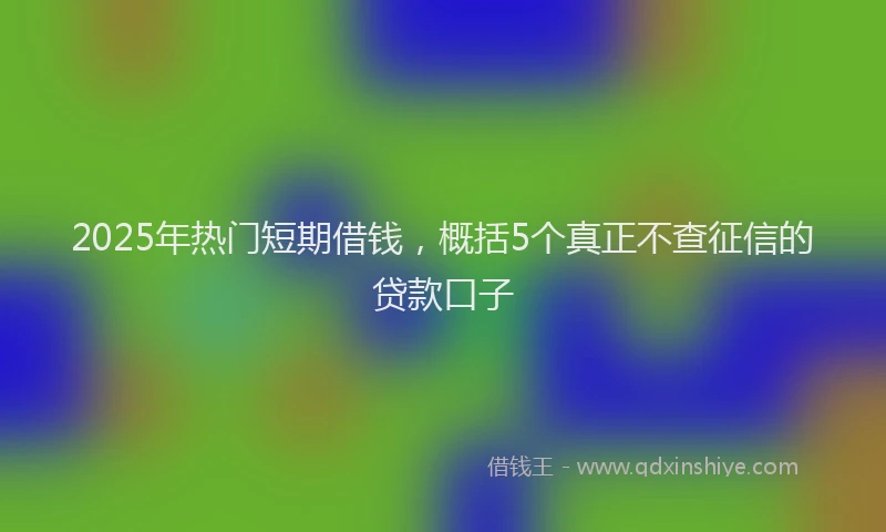2025年热门短期借钱，概括5个真正不查征信的贷款口子