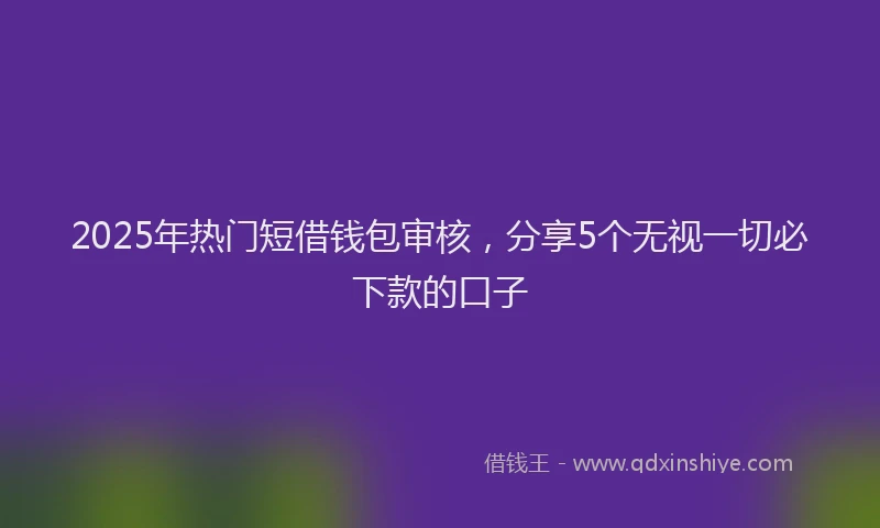 2025年热门短借钱包审核，分享5个无视一切必下款的口子
