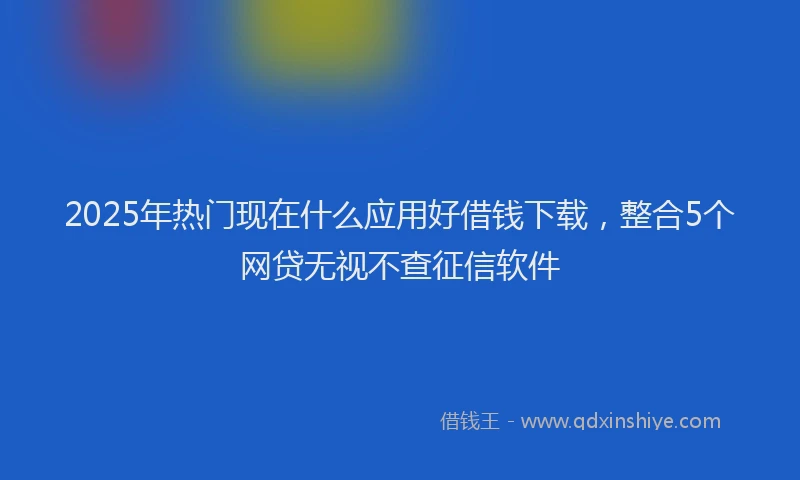 2025年热门现在什么应用好借钱下载，整合5个网贷无视不查征信软件