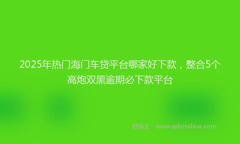 2025年热门海门车贷平台哪家好下款，整合5个高炮双黑逾期必下款平台