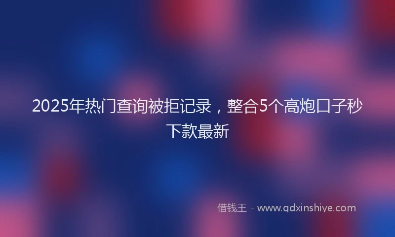 2025年热门查询被拒记录，整合5个高炮口子秒下款最新
