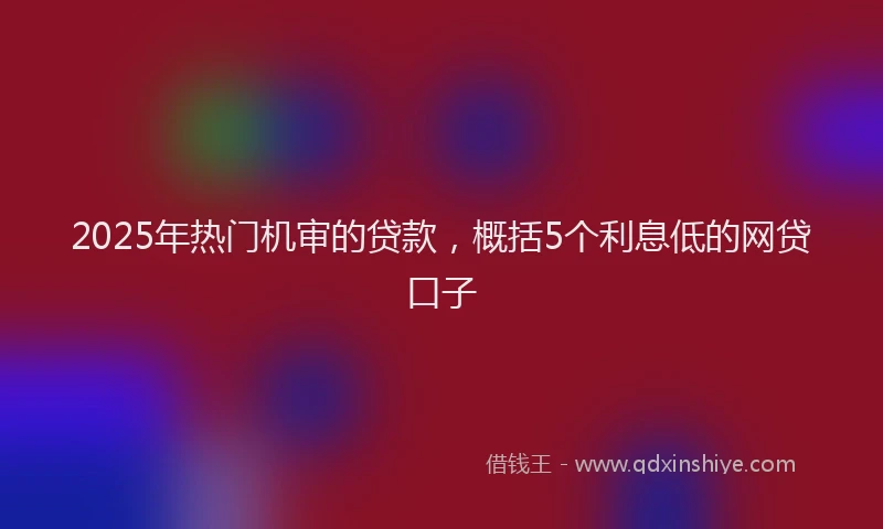 2025年热门机审的贷款，概括5个利息低的网贷口子