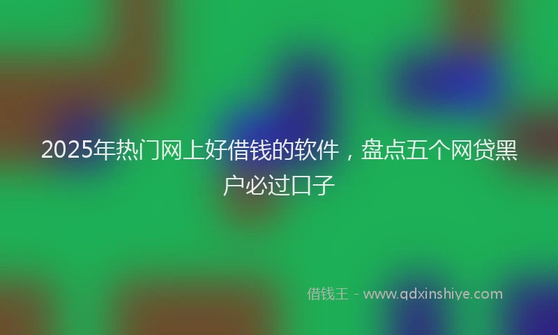 2025年热门网上好借钱的软件，盘点五个网贷黑户必过口子