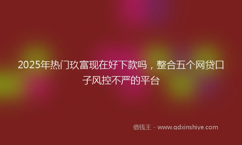 2025年热门玖富现在好下款吗，整合五个网贷口子风控不严的平台