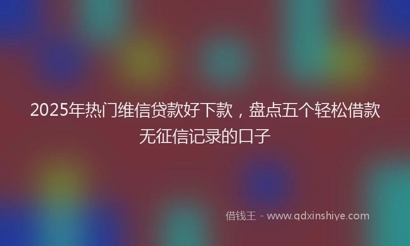 2025年热门维信贷款好下款，盘点五个轻松借款无征信记录的口子