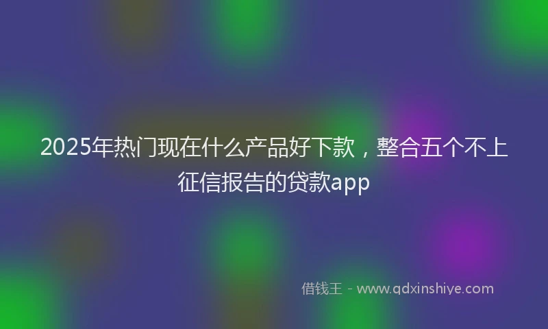 2025年热门现在什么产品好下款，整合五个不上征信报告的贷款app